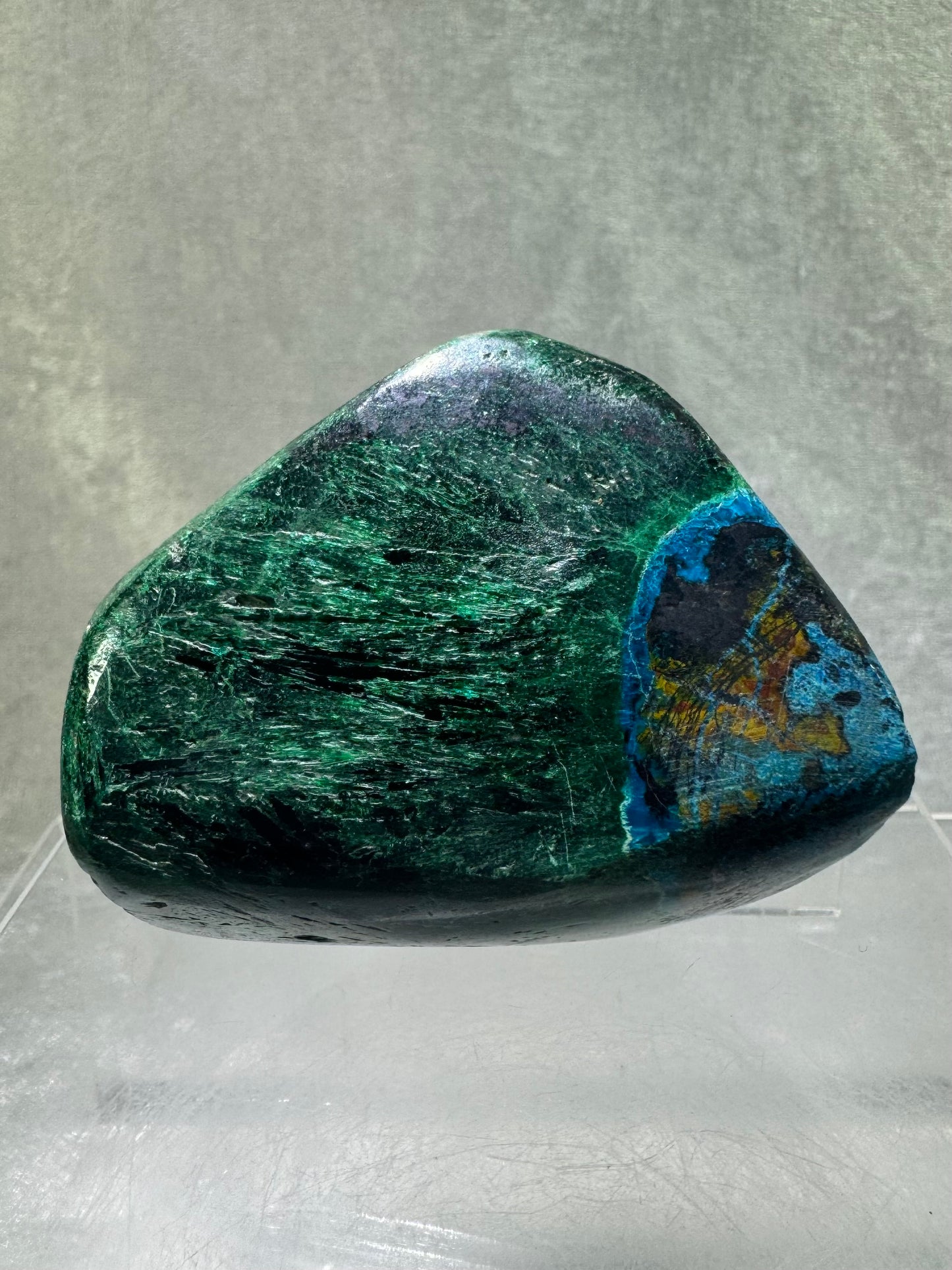 Shattuckite Polished Freeform. Gorgeous Blue Mineral From Namibia. Very Unique And Special Display Crystal.