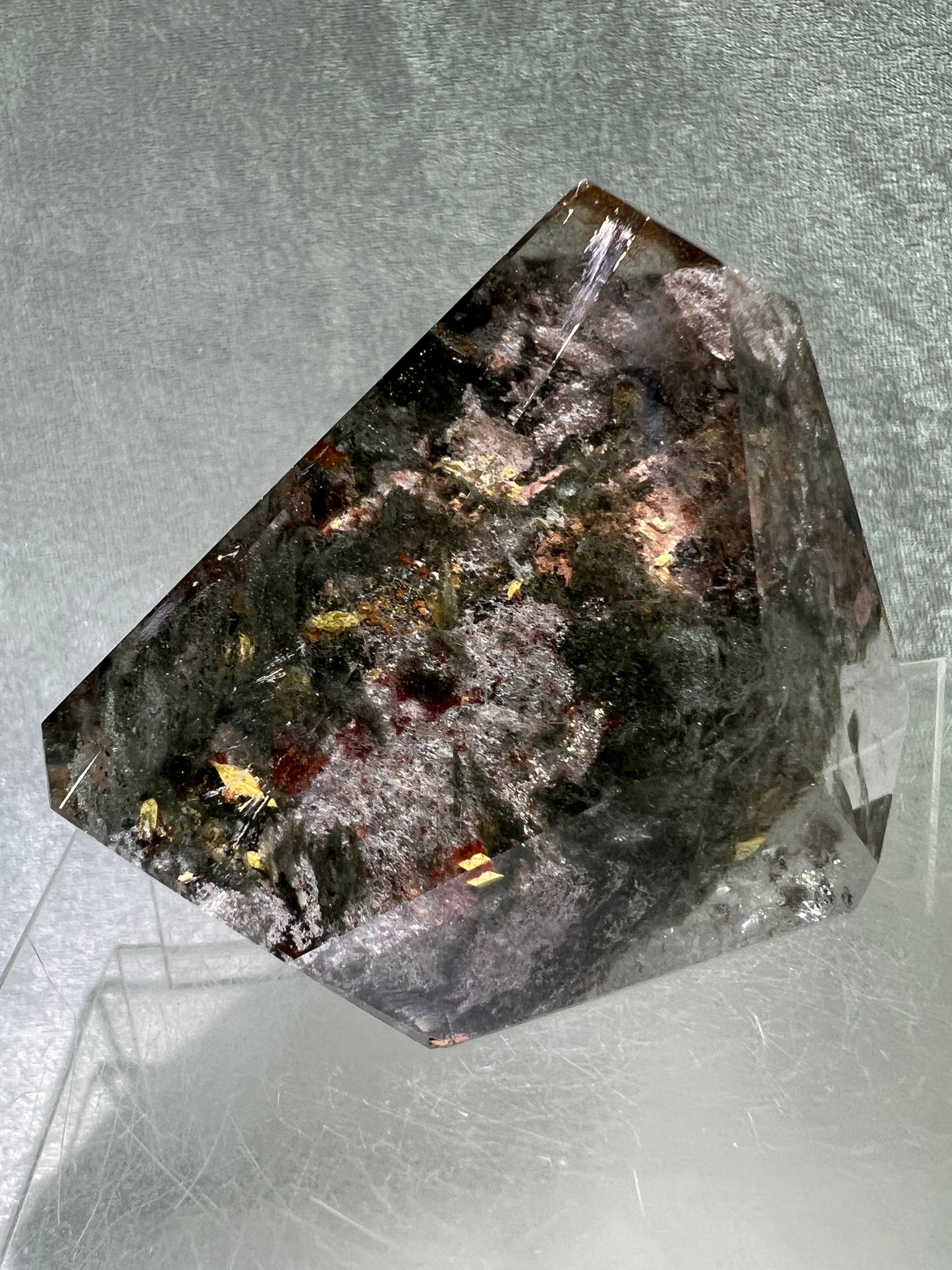 Garden Quartz Polished Freeform. Beautiful Four Seasons Landscape. High Quality Crystal. Very Full And Colorful.