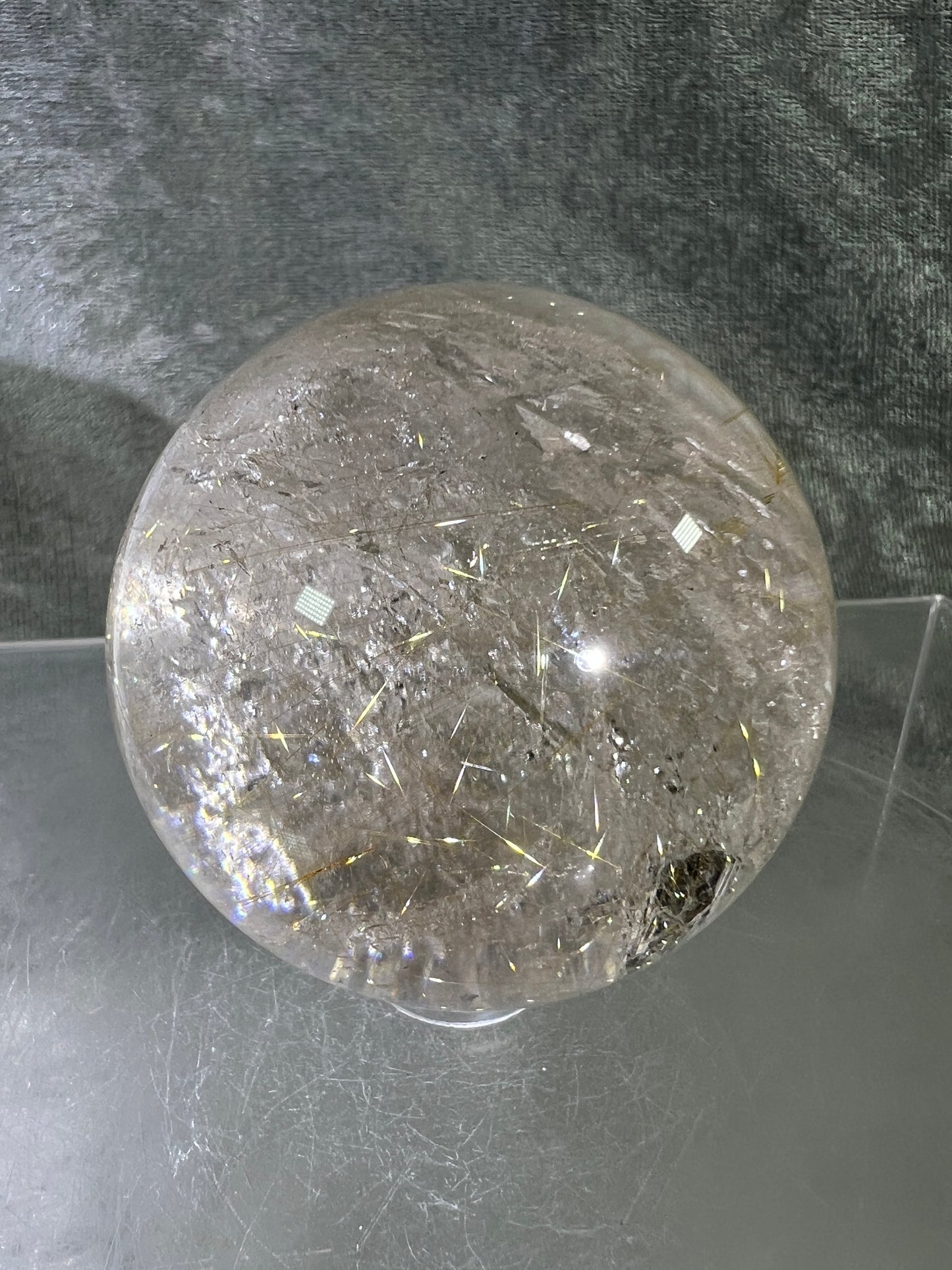 Rutile Quartz Sphere. 54mm. Gorgeous Golden Rutilated Quartz. Stunning Display Sphere