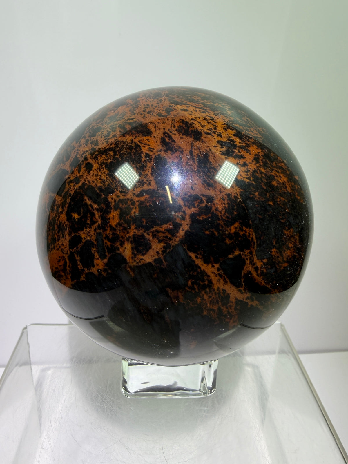 Mahogany Obsidian Sphere. 90mm. XL High Quality Crystal. Rare And Stunning Display Sphere