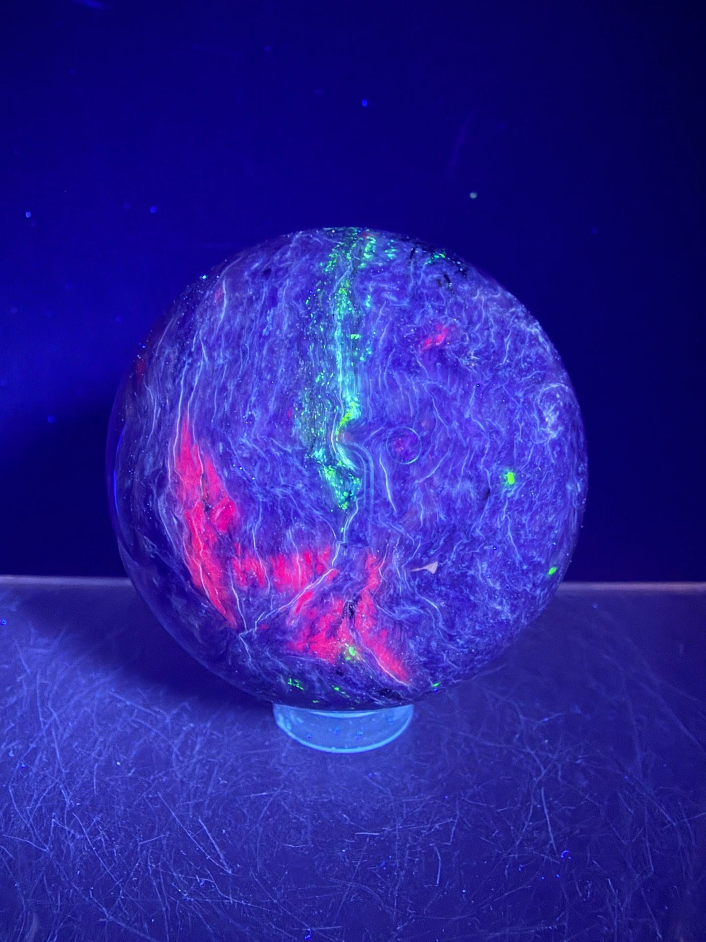 Charoite Crystal Sphere. 50mm. High Quality Beautiful Crystal. Amazing Patterns And Flash. Stunning Rare Crystal