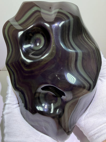 Rainbow Obsidian Freeform. Top Quality Extra Large Statement Piece. Gorgeous One Of A Kind Display Crystal.
