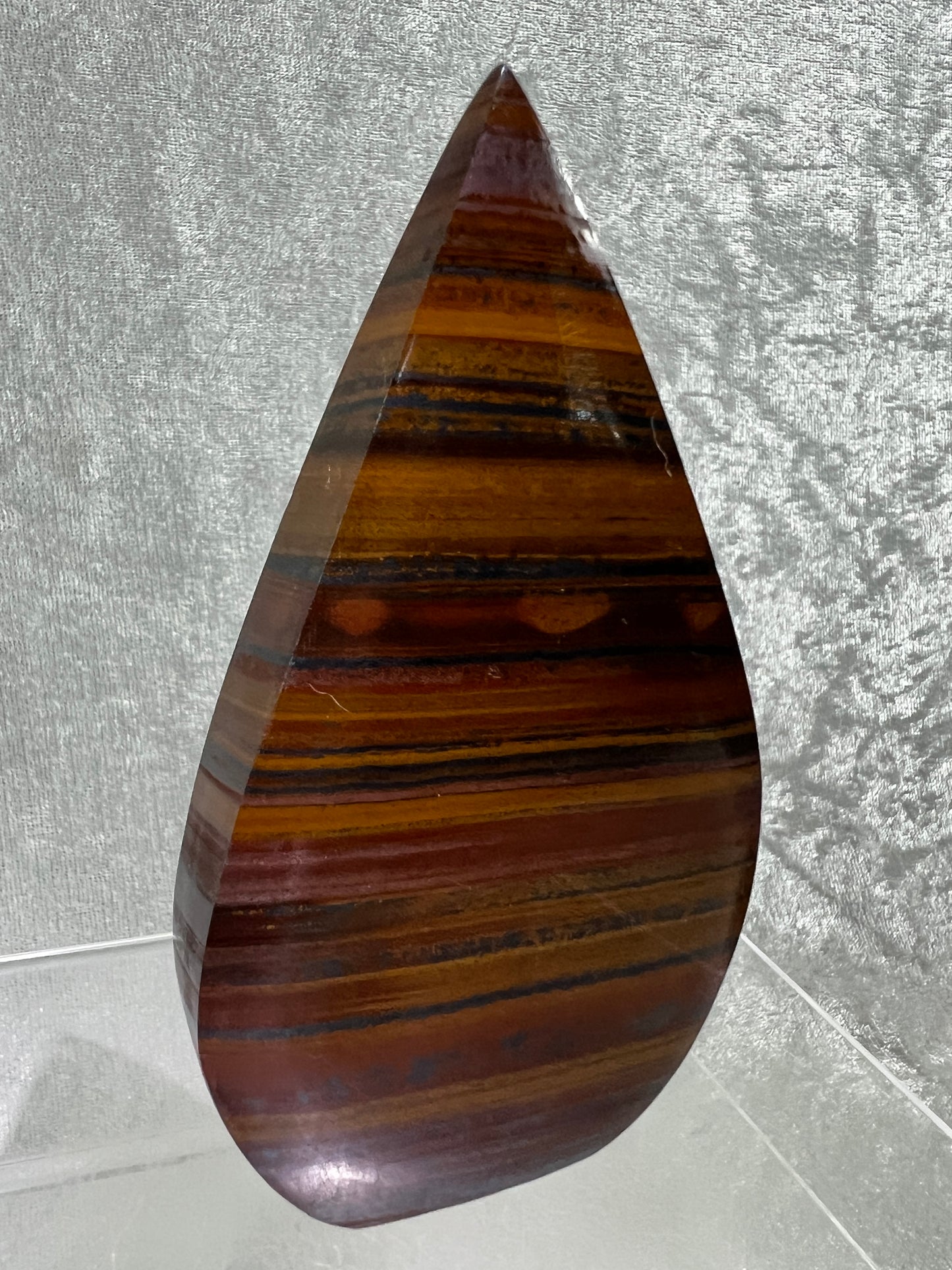 Tiger Iron Crystal Flame. Gorgeous Rare Display Flame With Amazing Flash.