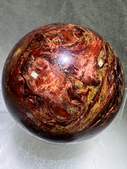 Pietersite Crystal Sphere. 66mm. Gorgeous Rare Red Pietersite Crystal. High Quality Display Sphere With Amazing Flash.