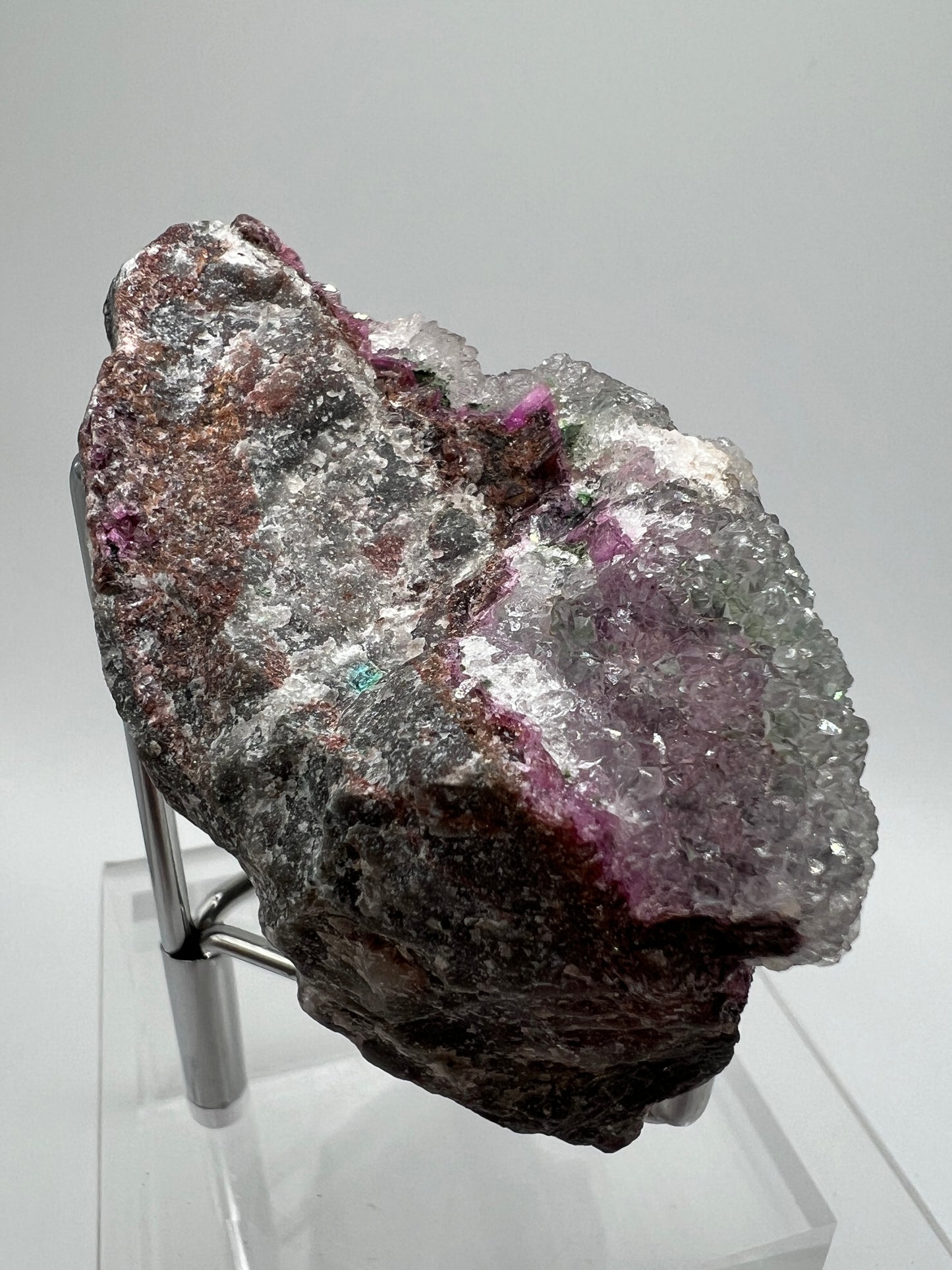 Salrose And Malachite Specimen. Stunning Rare Quartz Druzy. Beautiful Cobaltion Dolomite Specimen From The Congo.