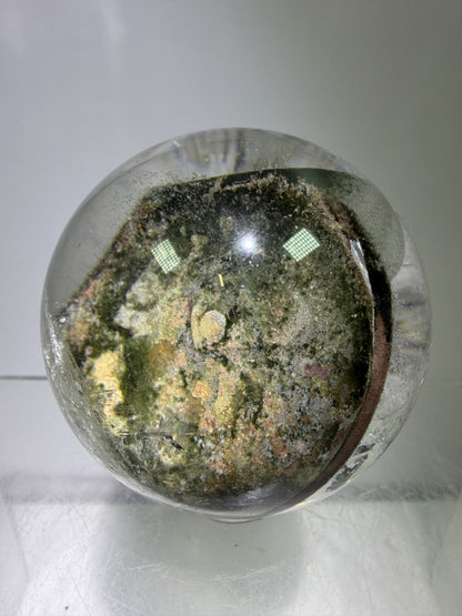 Garden Quartz Lodolite Sphere. 48mm. High Quality Landscape Quartz With Rainbows. Scenic Quartz With Excellent Clarity