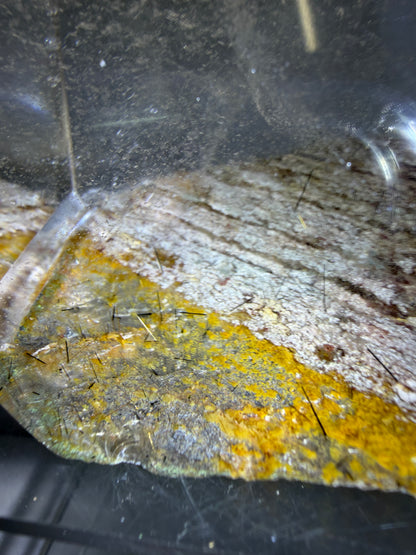 Garden Quartz Polished Freeform. Colorful Scenic Quartz With Tourmaline And Rutile From Brazil.