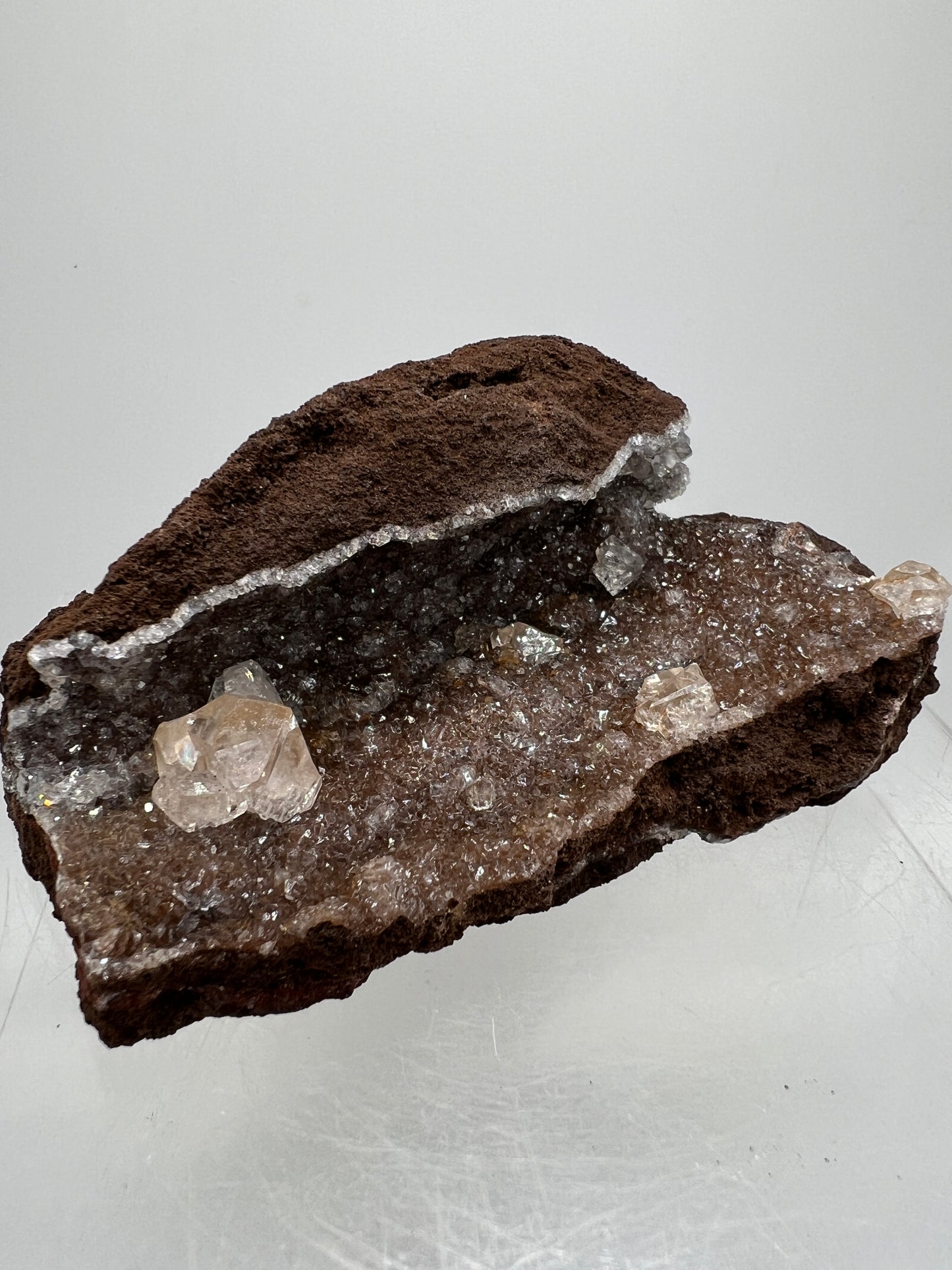 Brown Diamond Calcite Specimen. Stunning Flash! Gorgeous Calcite Cluster On Matrix. Very Pretty Crystal Display Piece.