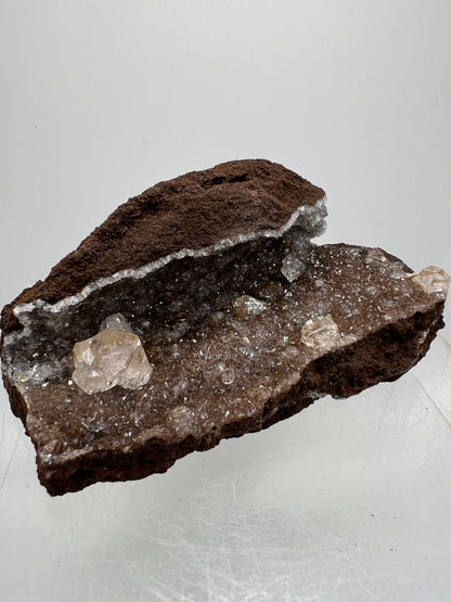 Brown Diamond Calcite Specimen. Stunning Flash! Gorgeous Calcite Cluster On Matrix. Very Pretty Crystal Display Piece.