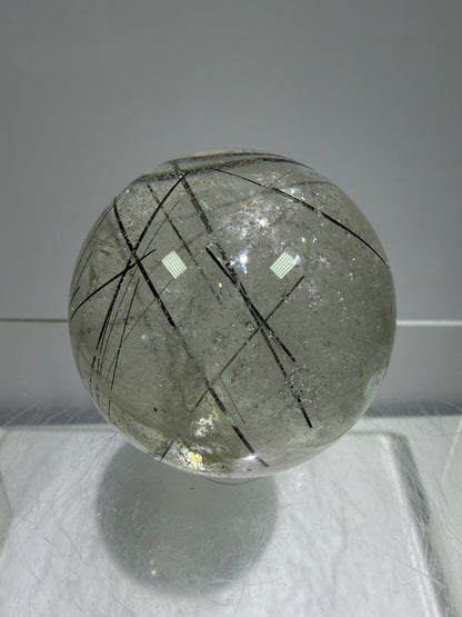 Rutile Quartz Sphere. 43mm. Amazing Combination Of Gold, Copper, And Black Rutilated Quartz. Very Rare Display Sphere