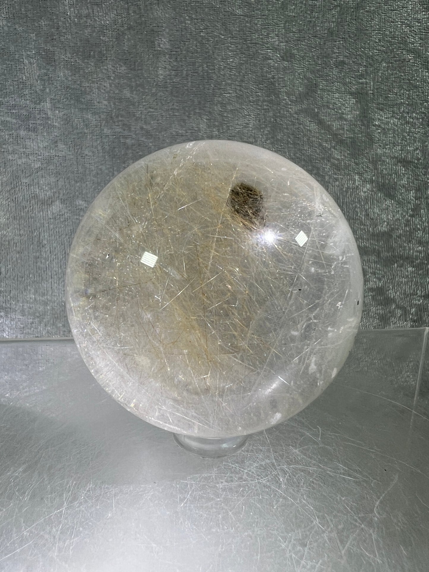 Rutile Quartz Sphere. 56mm. High Quality Golden Rutilated Quartz With Mica Inclusions. Gorgeous Rare Display Sphere