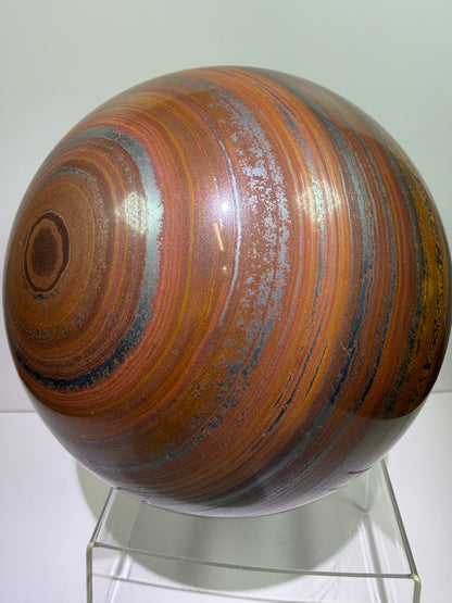 Tiger Iron Crystal Sphere. Massive 160mm, 15 lbs. Stunning High Quality Display Sphere