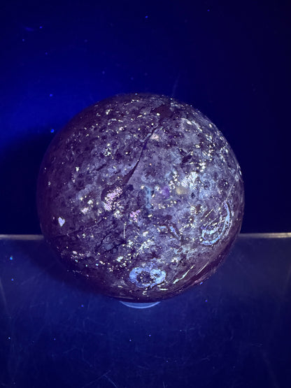 Fire Calcite Crystal Sphere. 53mm. Amazing New Material. Beautiful Display Sphere With A Nice UV Reaction.
