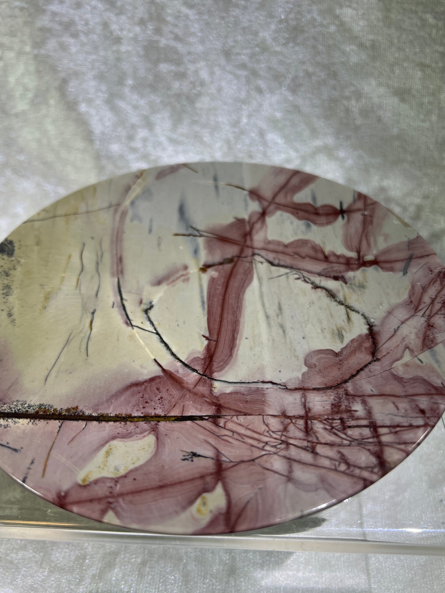 Picture Jasper Plate. Gorgeous All Natural Scenic Jasper. Incredible Piece Of Art.