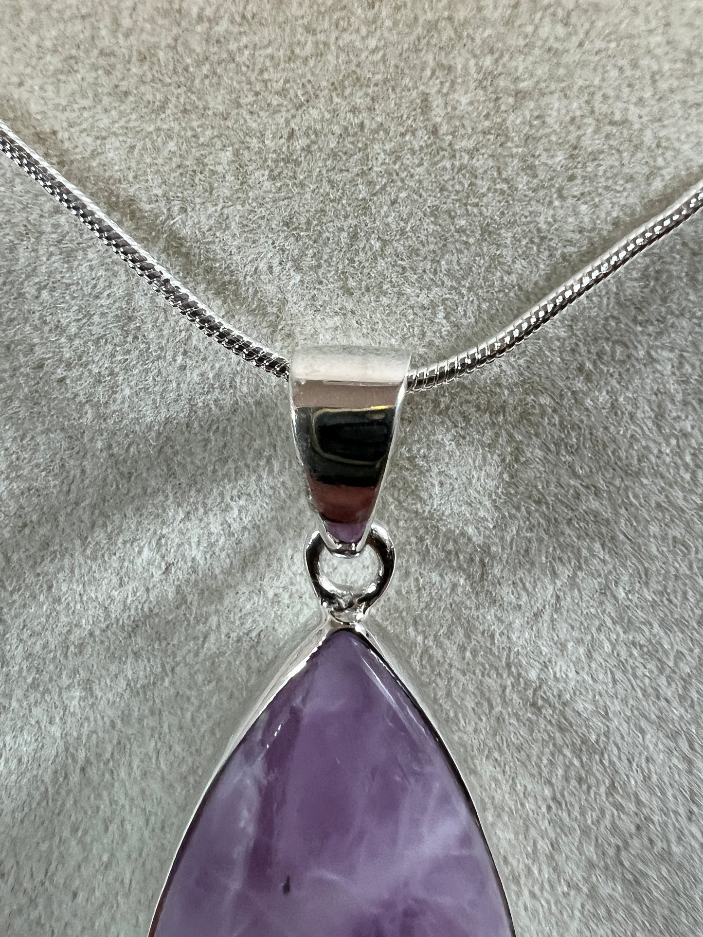 Kunzite Crystal Pendant. Beautiful S925 Silver Crystal Jewelry. Amazing Colors With Great Flash!