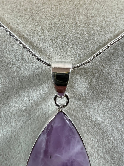Kunzite Crystal Pendant. Beautiful S925 Silver Crystal Jewelry. Amazing Colors With Great Flash!