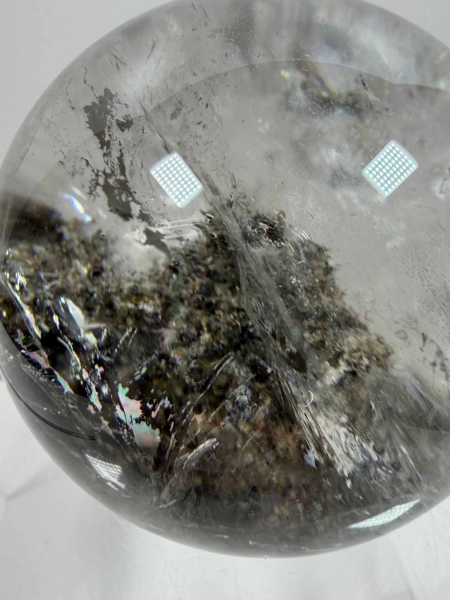 Garden Quartz Lodolite Sphere. 70mm. High Quality Landscape Quartz. Beautiful Large Display Sphere