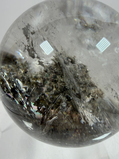 Garden Quartz Lodolite Sphere. 70mm. High Quality Landscape Quartz. Beautiful Large Display Sphere