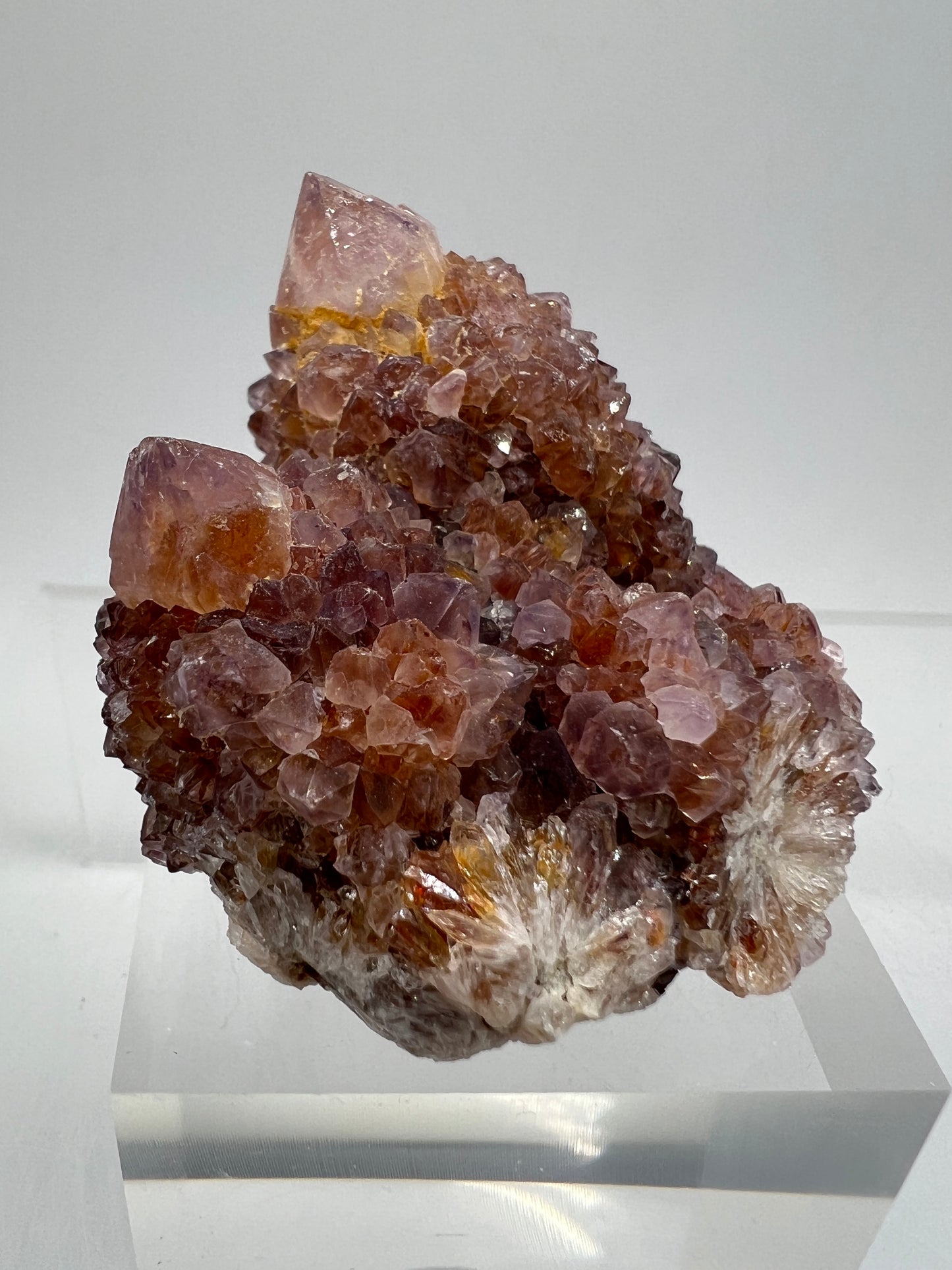 Spirit Quartz Cluster. Amazing Colors With Limonite Inclusions. Beautiful Ametrine Cactus Quartz, Fairy Quartz From South Africa.