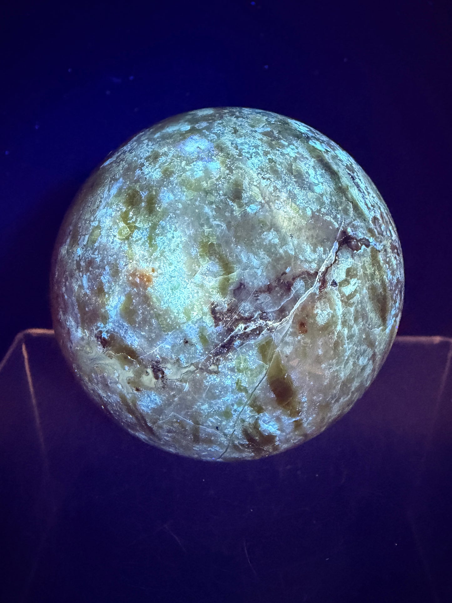 Green Opal Sphere From Madagascar. 62mm. Gorgeous Shades Of Green. Beautiful Display Crystal.