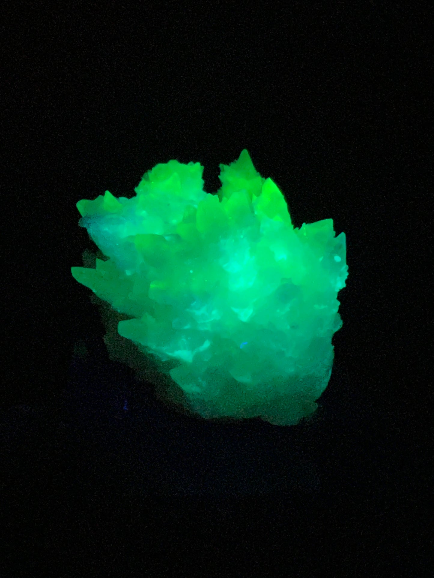 White Aragonite Crystal Specimen. Gorgeous UV Reactive Cave Calcite From Mexico.