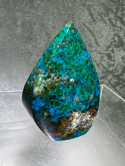 Chrysocolla Flame From Peru. Stunning Chrysocolla And Malachite Display Crystal. High Quality Flame With Gorgeous Colors.