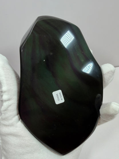 Rainbow Obsidian Freeform. High Quality Carved Flower. Gorgeous One Of A Kind Display Crystal