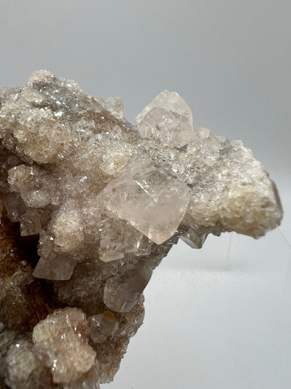 Silver Diamond Calcite Specimen. Amazing Silver And Red Druzy Flash! Beautiful Calcite Cluster On Matrix. High Quality Display Piece