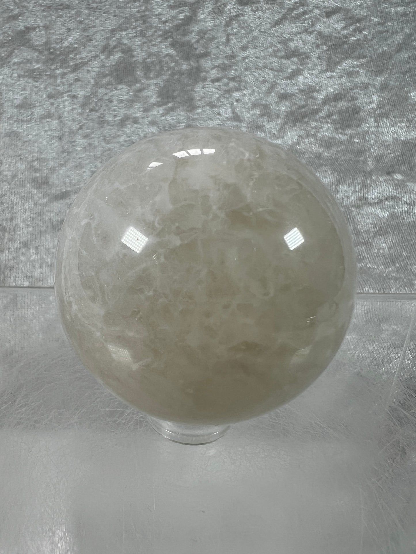 White Moonstone Crystal Sphere. Rare White Moonstone With Gorgeous Blue Flash. Nice Quality Display Sphere