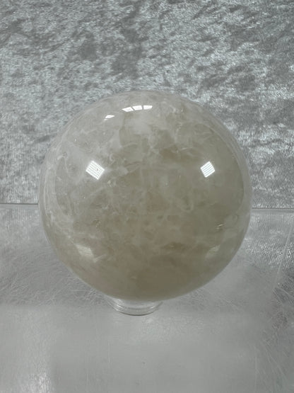 White Moonstone Crystal Sphere. Rare White Moonstone With Gorgeous Blue Flash. Nice Quality Display Sphere