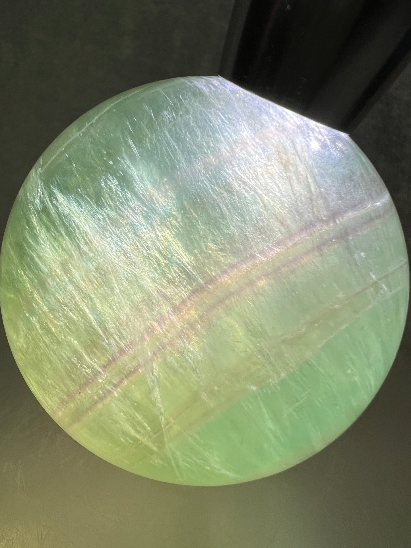 Green Candy Fluorite Sphere. Gorgeous High Quality Crystal. Amazing Clear Light Green Fluorite.