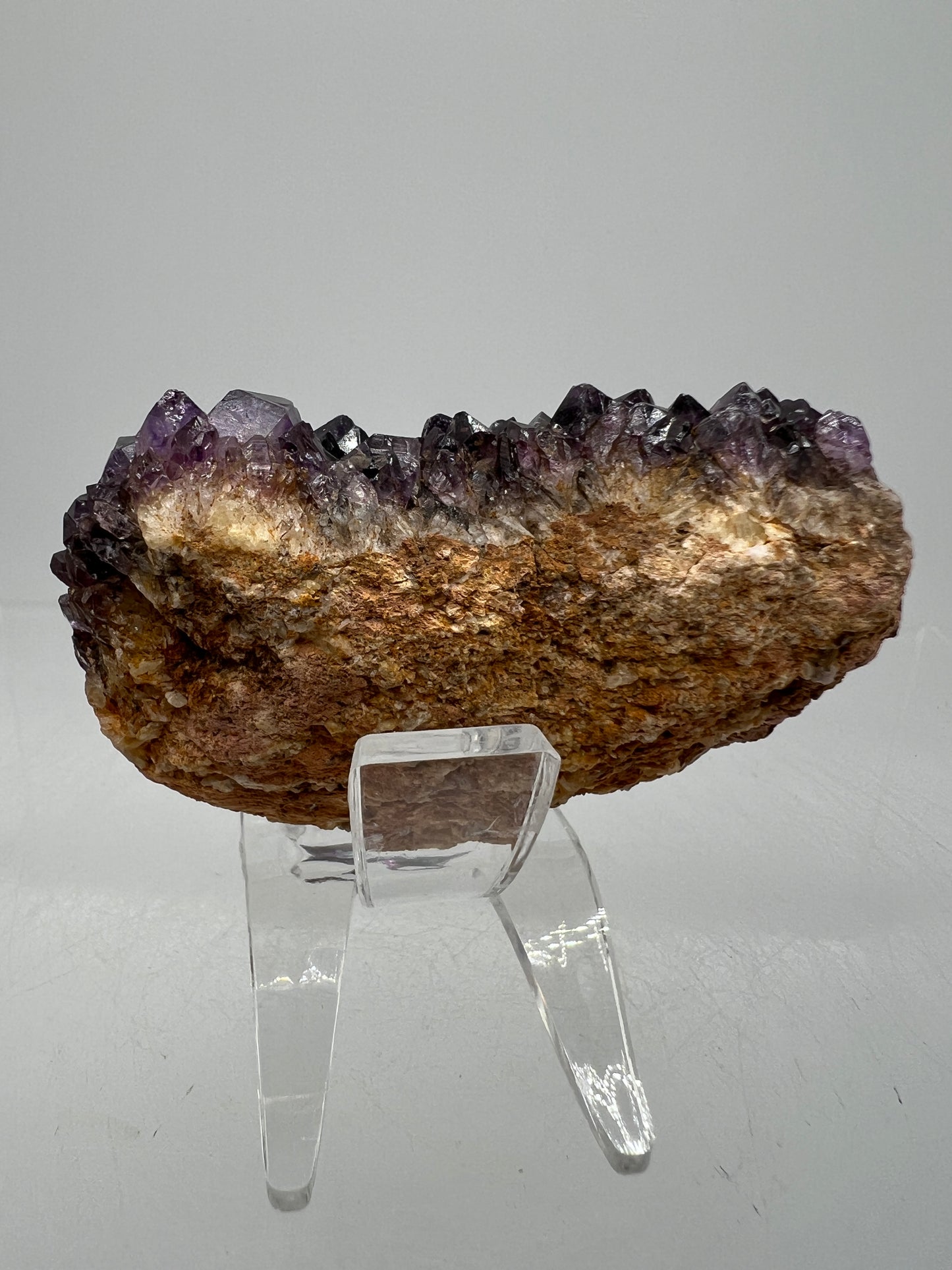 Amethystos Crystal Specimen. Gorgeous Amethyst Cluster From South Africa. Rare Deep Purple Display Crystal