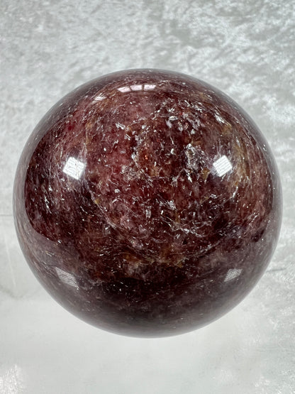 Strawberry Quartz Sphere. 71mm. High Quality Rare Quartz From Brazil. Gorgeous Mica Flash.