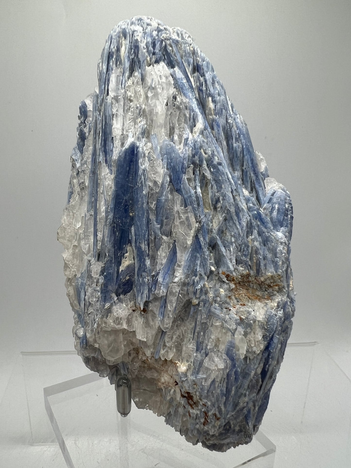 Kyanite And Quartz Mineral Specimen. Beautiful Raw Blue Kyanite Cluster.