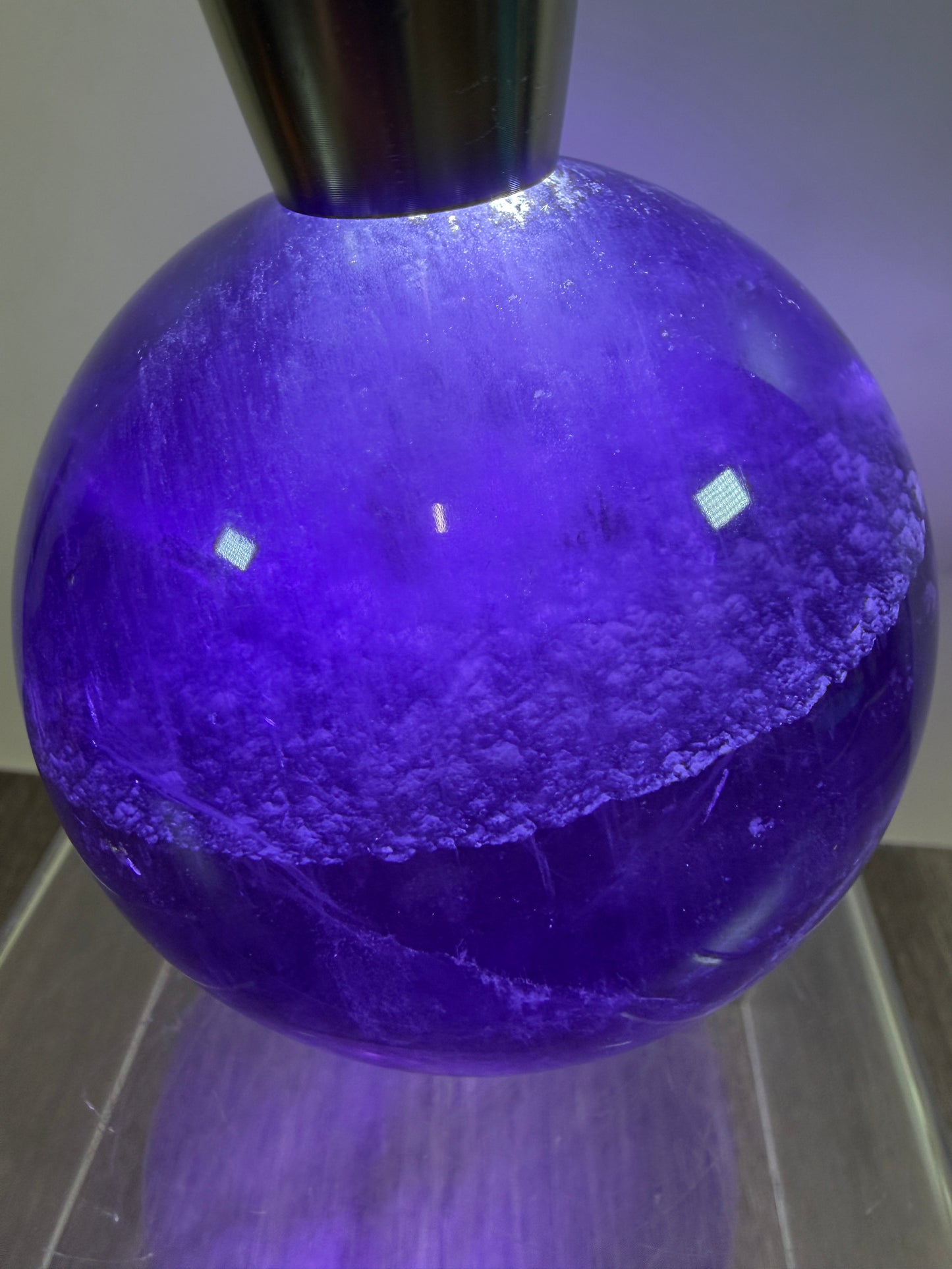 Purple Fluorite Sphere. 77mm. Deep Bright Purple Fluorite With Big Rainbows. Amazing Rare Color