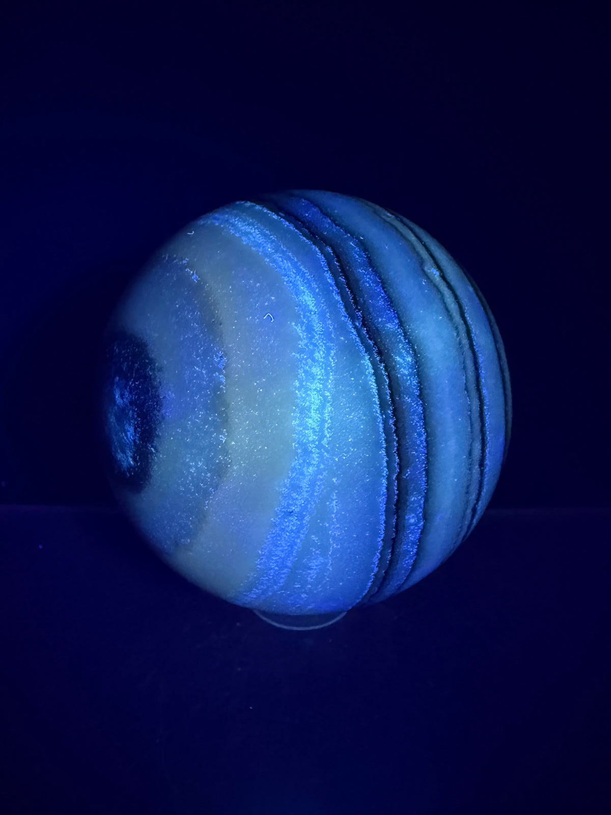 Banded Zebra Calcite Sphere. 53mm. Gorgeous Calcite Display Sphere. Rare Colors With Stunning Patterns