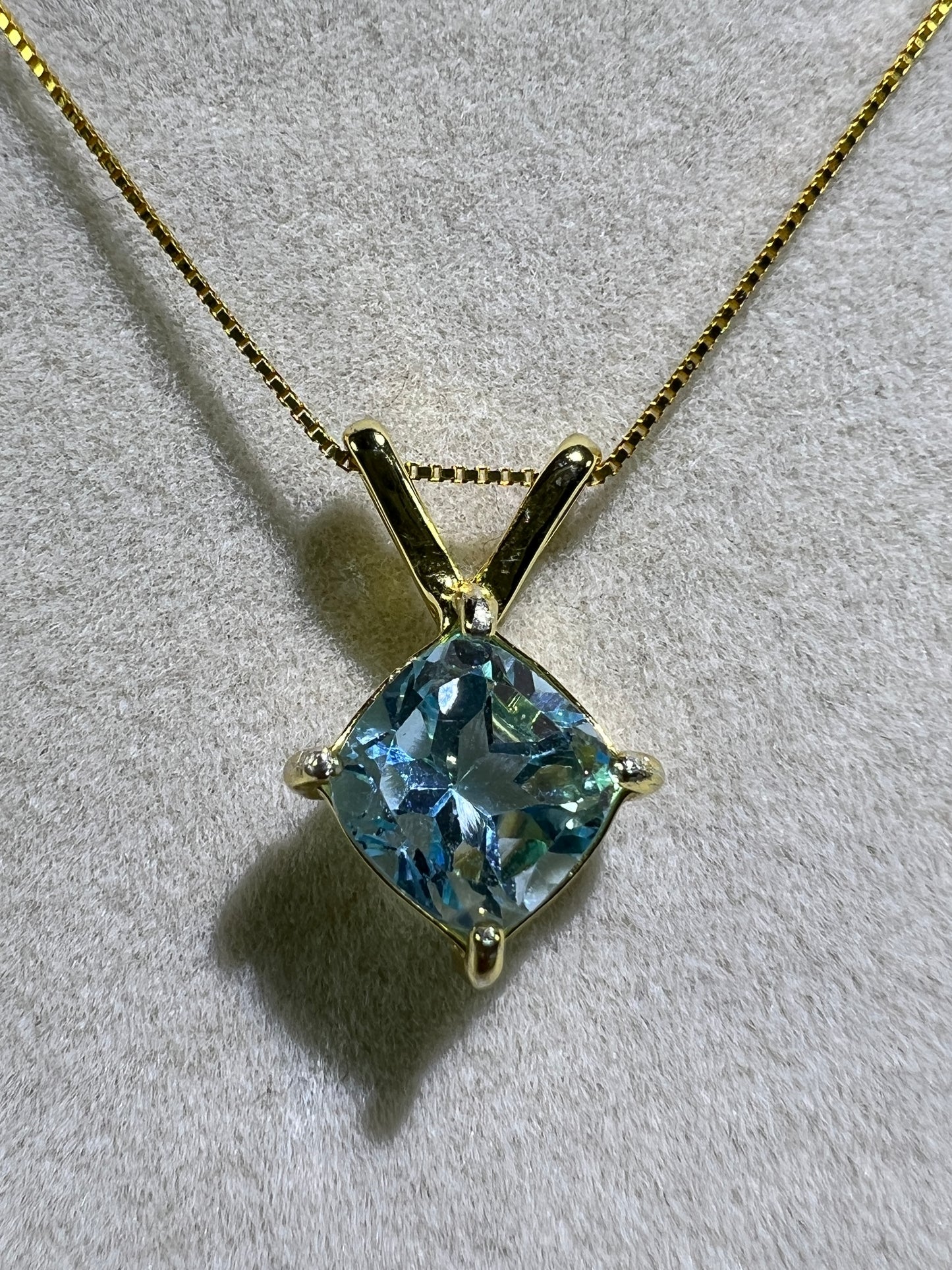 Sky Blue Topaz Crystal Pendant. Gorgeous Topaz Gemstone Necklace. S925 Setting And Necklace.