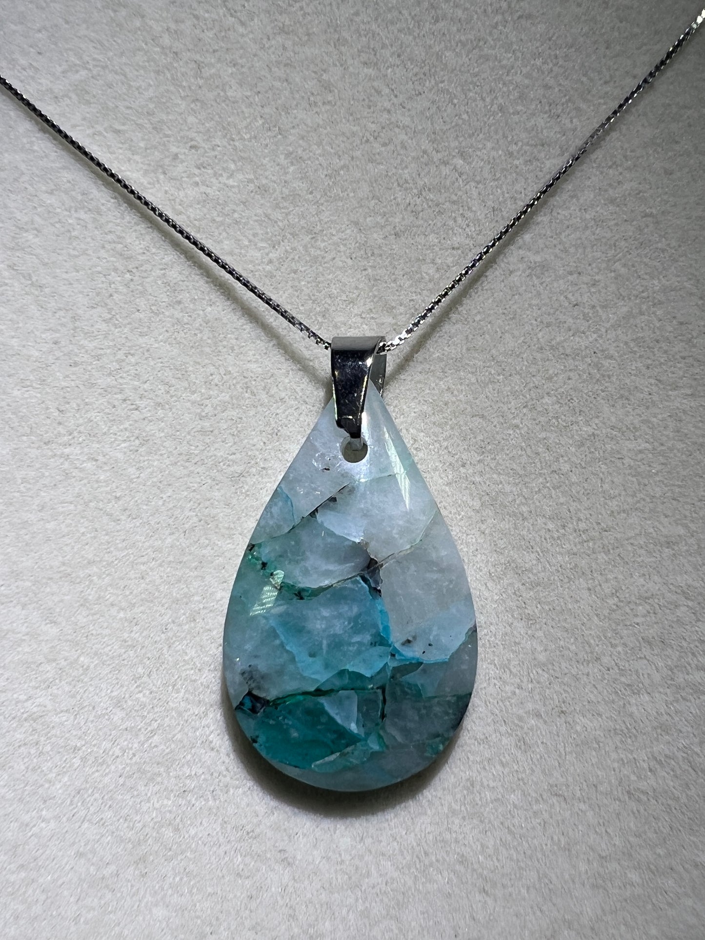 Quantum Quattro Crystal Pendant. High Quality Rare Necklace From Peru. Gorgeous Color Combination. S925 Silver Necklace Included
