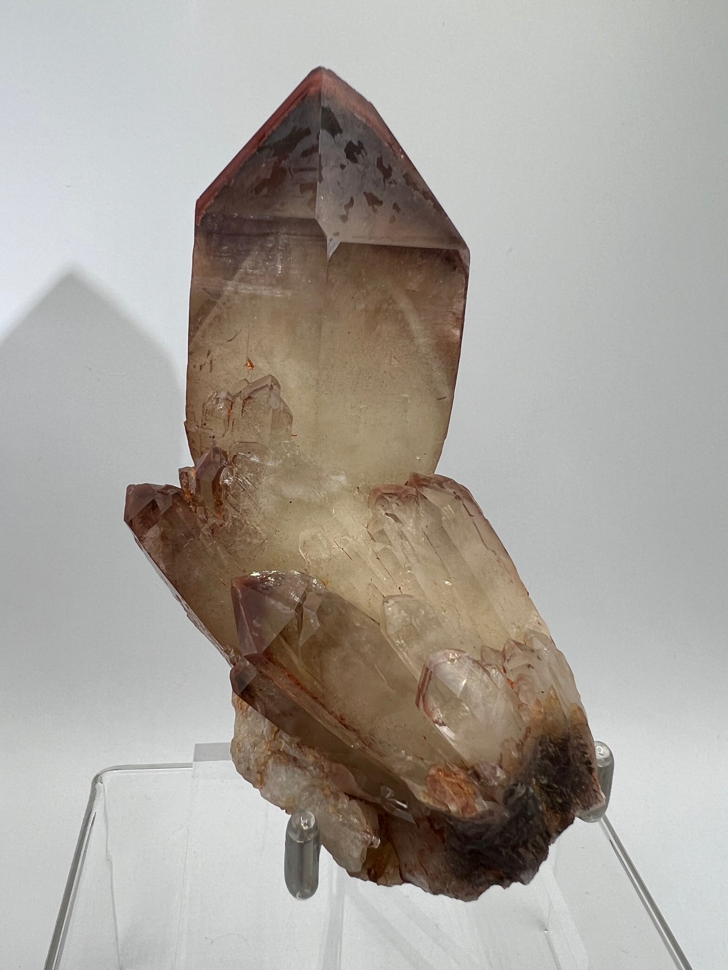 Red Hematoid Quartz. Amazing Quartz Specimen With Rare Phantoms. Gorgeous Quartz From Zimbabwe.