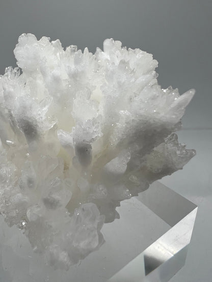 White Aragonite Crystal Specimen. Amazing Cave Calcite From Mexico.