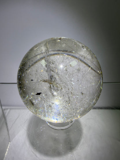 Rutile Quartz Sphere. Stunning Display Sphere. Gorgeous Garden Quartz And Golden Rutile Inclusions.