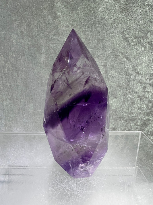 Phantom Amethyst Faceted Flame. Incredible Faceted Amethyst With Amazing Phantoms. High Quality Rare Crystal.