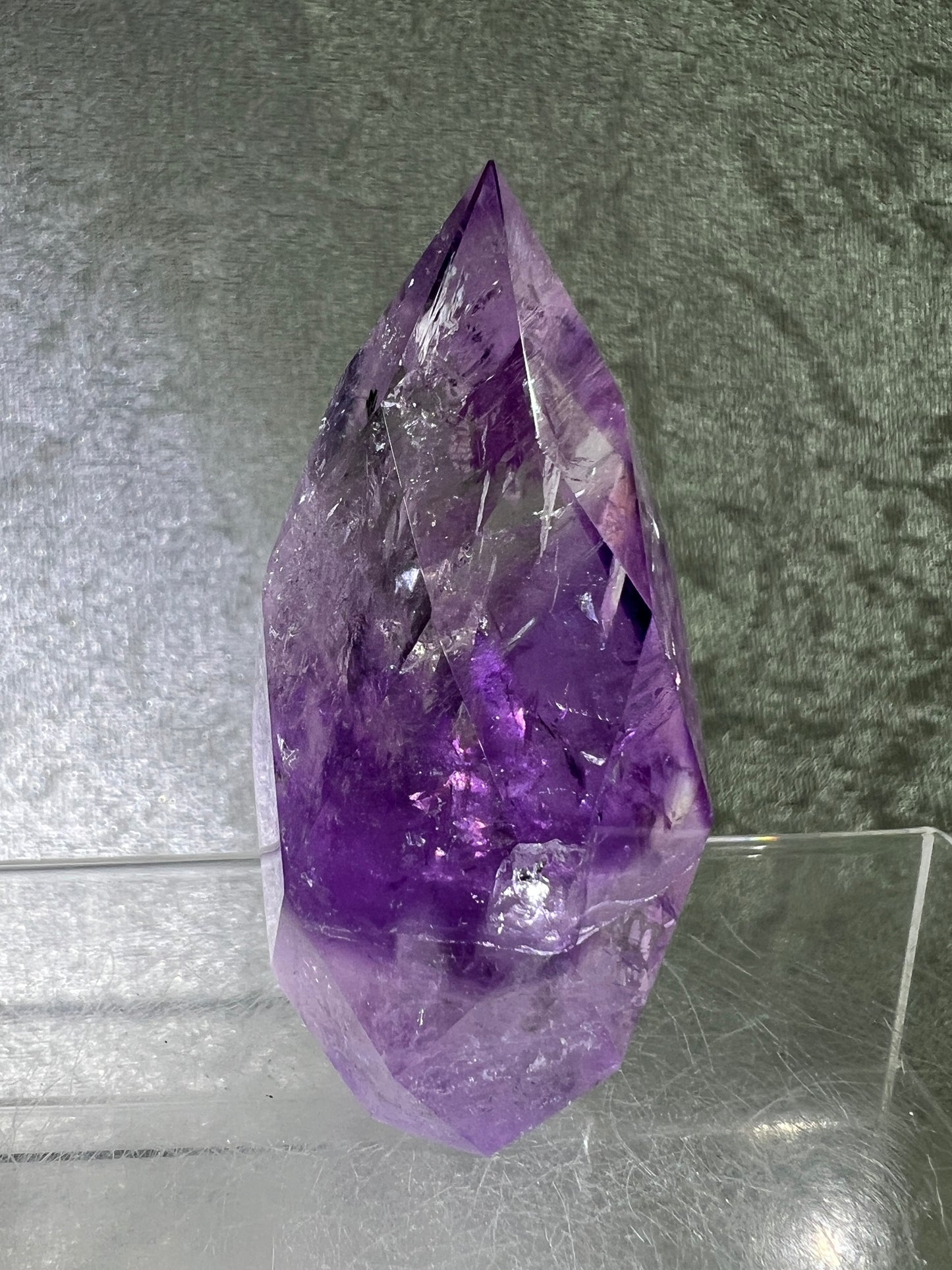 Phantom Amethyst Faceted Flame. Incredible Faceted Amethyst With Amazing Phantoms. High Quality Rare Crystal.