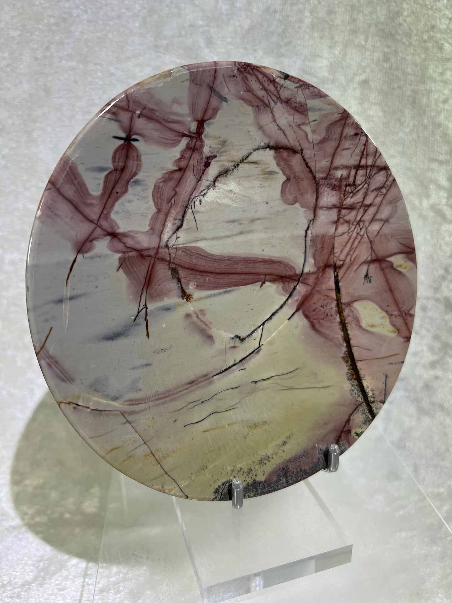 Picture Jasper Plate. Gorgeous All Natural Scenic Jasper. Incredible Piece Of Art.