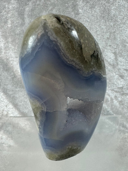 Blue Lace Agate Freeform. Gorgeous Sugar Druzy Polished Freeform From Malawi. Rare Mineral Specimen.