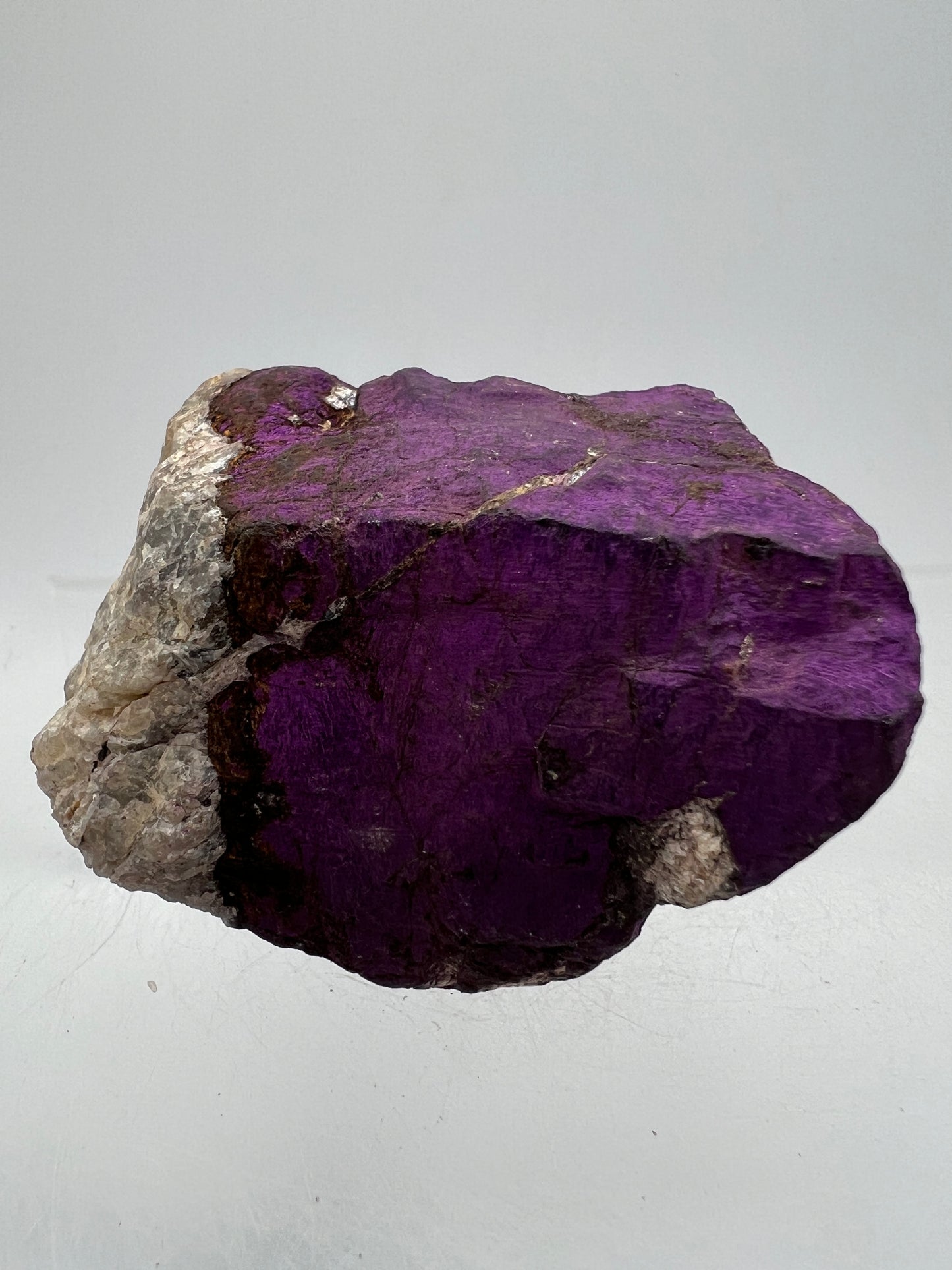 Purpurite Mineral Specimen. Gorgeous Raw Purpurite Display Crystal From Erongo, Namibia. Beautiful Purple Flash!