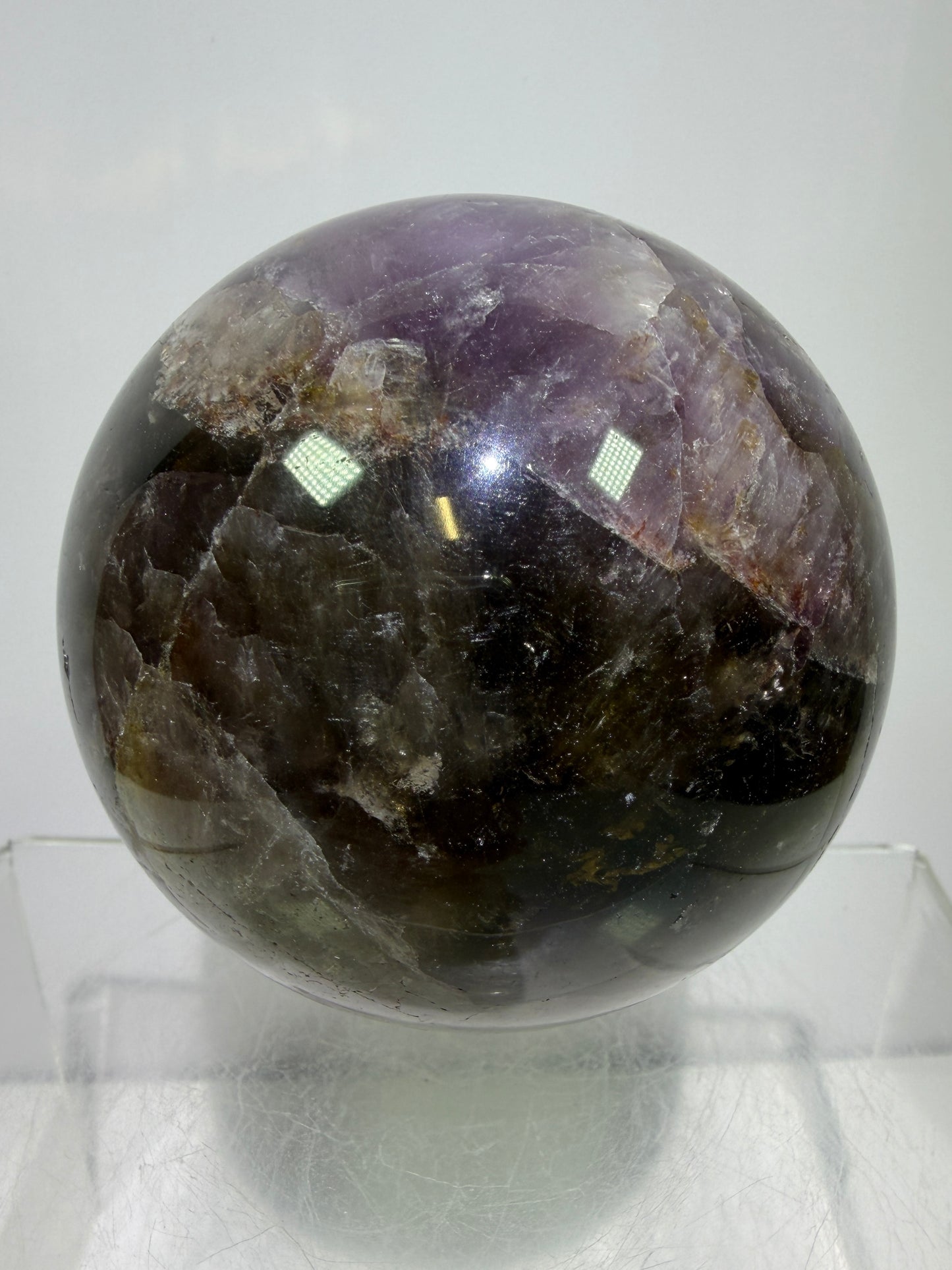 Super Seven Crystal Sphere: 72mm. Rare Melody Stone From Brazil. High Quality Crystal Display Sphere