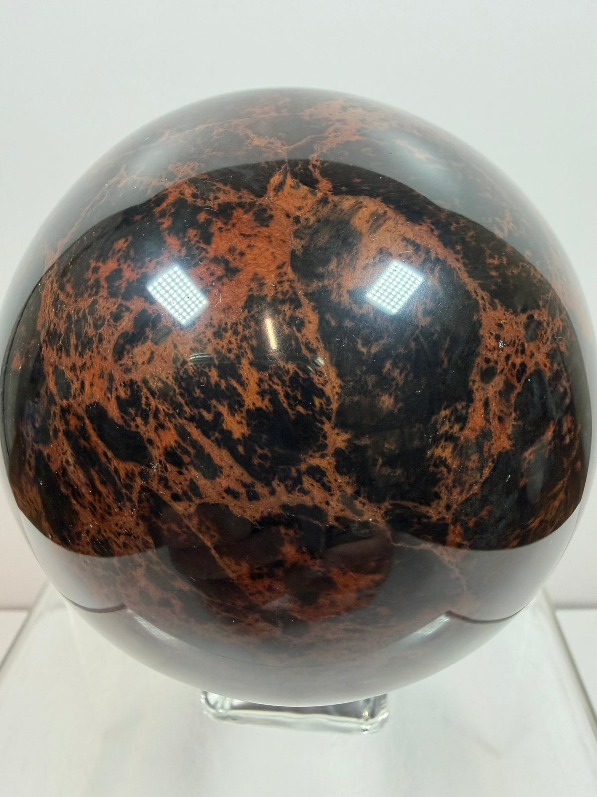 Mahogany Obsidian Sphere. 90mm. XL High Quality Crystal. Rare And Stunning Display Sphere