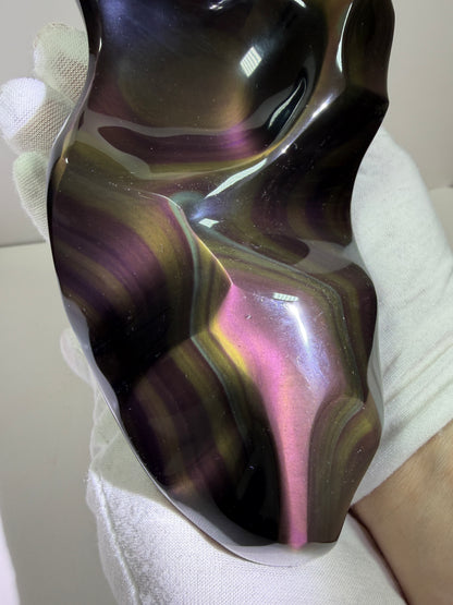 Rainbow Obsidian Freeform. Gorgeous One Of A Kind Display Crystal. Very High Quality Crystal.