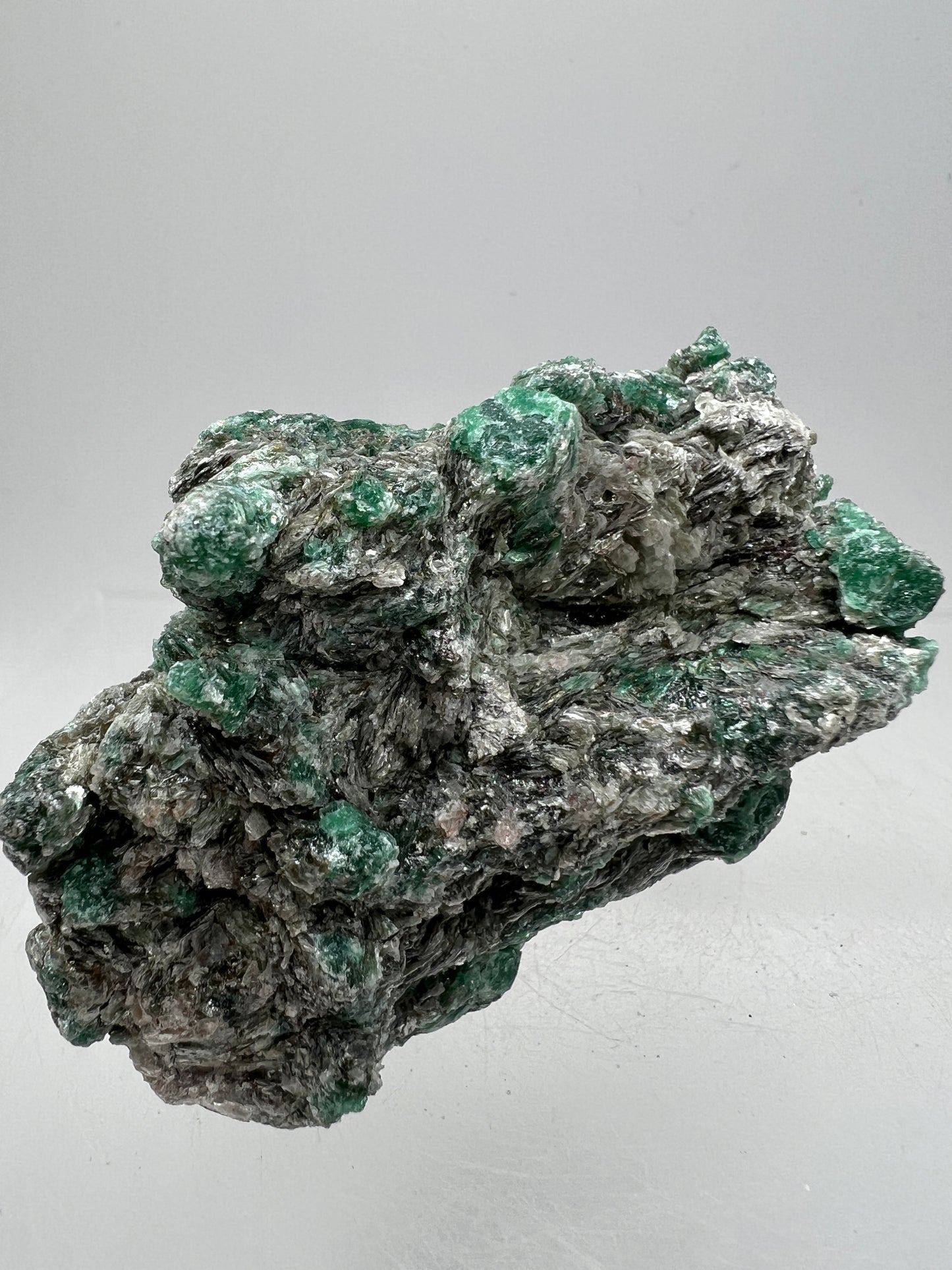 Emerald Mica In Matrix Specimen. Incredible Chrome Muscovite From Zimbabwe. Beautiful One Of A Kind Rare Crystal